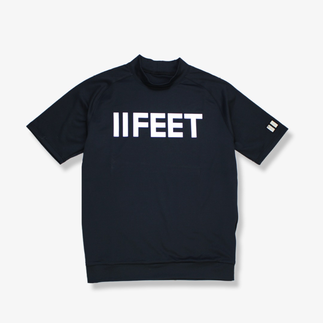 ロゴプリント モックネックシャツ ブラック | メンズ ゴルフウェア