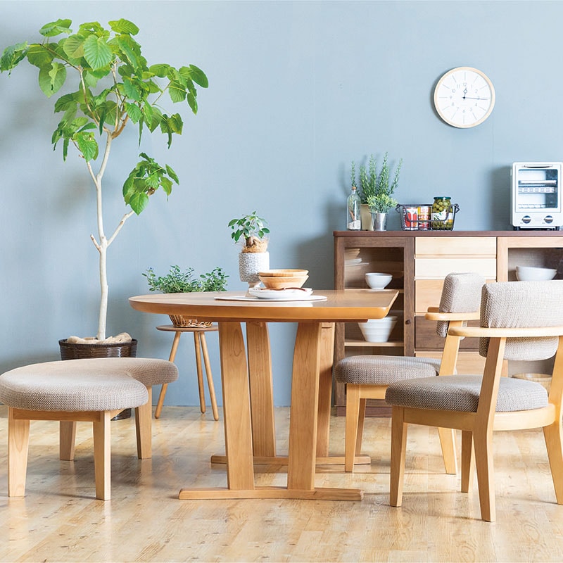 ダイニング4点セット DARTS2 テーブル150半円 + ベンチ + チェア2脚