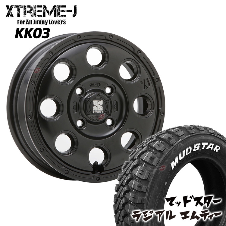 XTREME-J KK03 12x4.00B 4/100 ET42 サテンブラック マッドスター