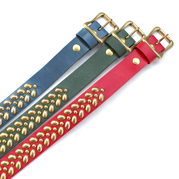 Faith leathers （フェイス レザーズ）】Leather Studs Beltレザー