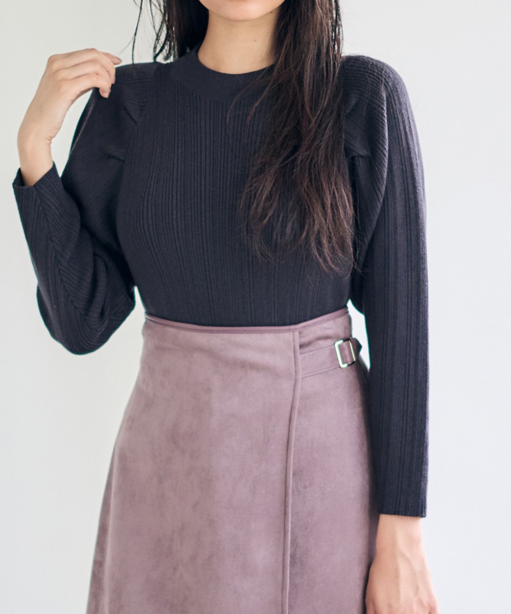 SALE】ボトルネックタックニットプルオーバー - 12Twelve Agenda