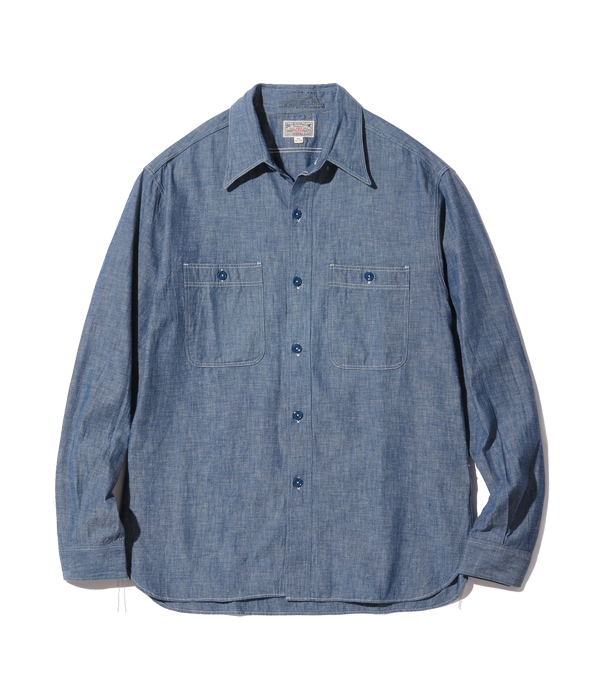Lot No. BR25995 / BLUE CHAMBRAY WORK SHIRT (LONG SLEEVE) - BUZZ