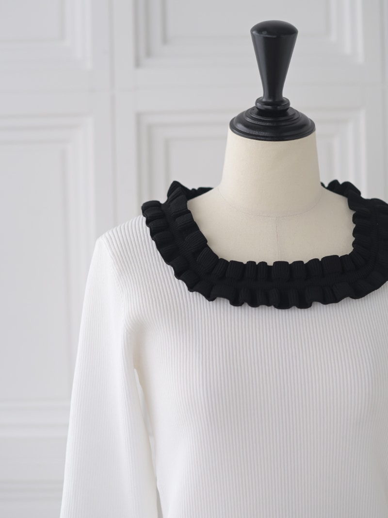 フリルスクエアニット | Tops,トップス | | TREFLE＋1（トレフルプラス