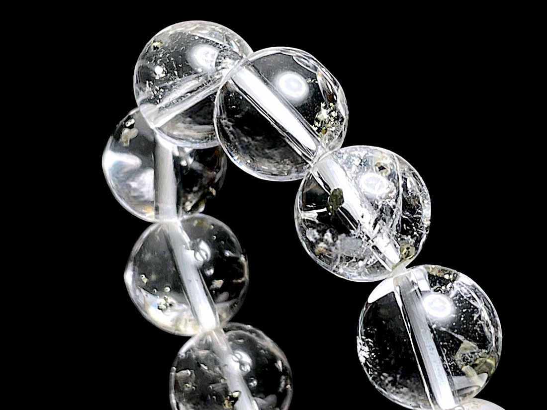 パイライト ( マーカサイト ) inクォーツ 10mmブレスレット / Pyrite