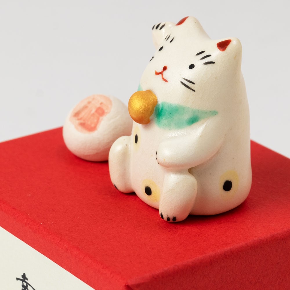 福箱・招猫飾り (K4784) 開運招福 招福幸福いらっしゃい 瀬戸焼の開運