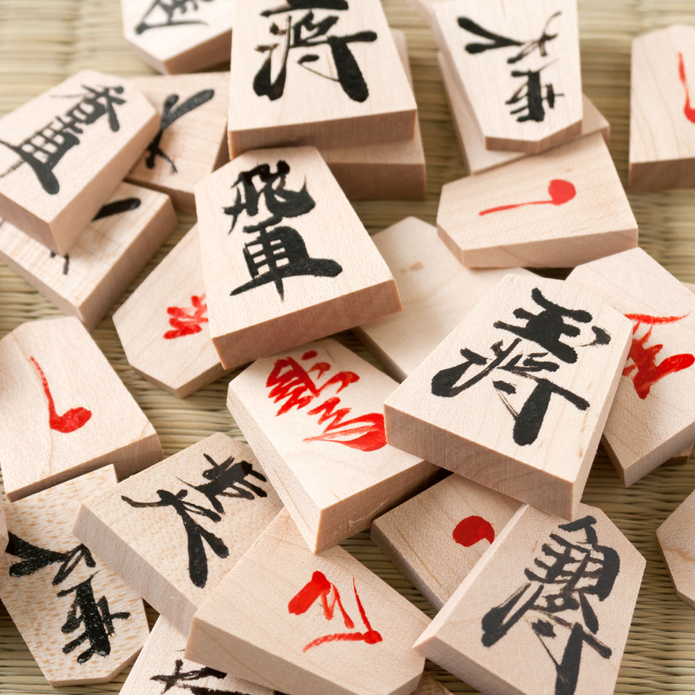 天童将棋駒 将棋盤セット 職人による手書き将棋駒と折盤のセット 山形