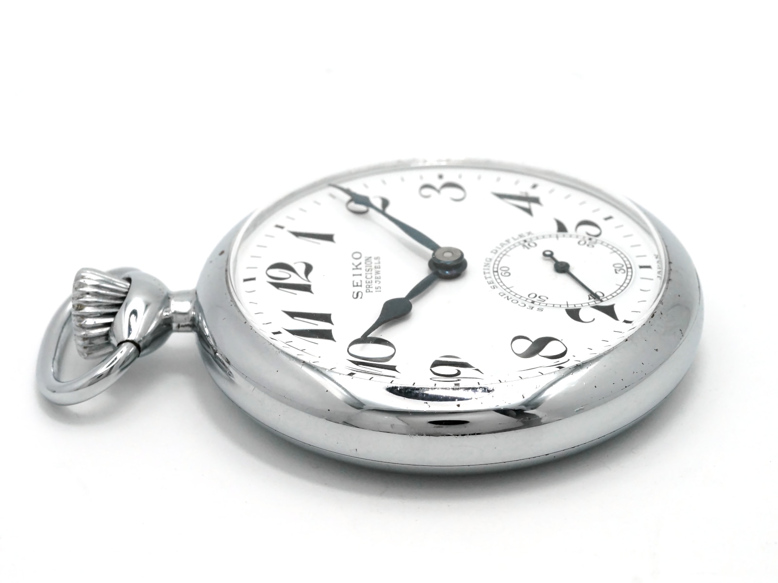 セイコー プレシジョン 懐中時計 青針 スモールセコンド 15石 手巻 OH