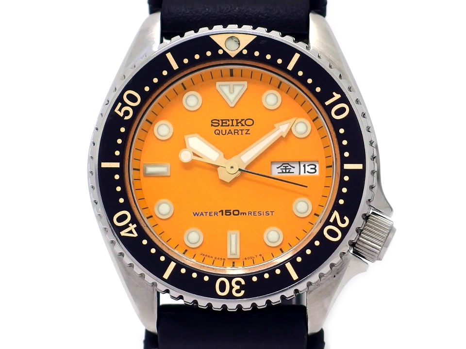 セイコー 150mダイバーズ オレンジ文字盤 6458-600A ボーイズ クオーツ