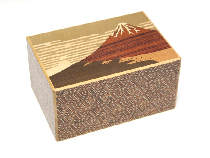 秘密箱14回仕掛け 二重底 赤富士 | 秘密箱 | 寄木細工専門店 箱根