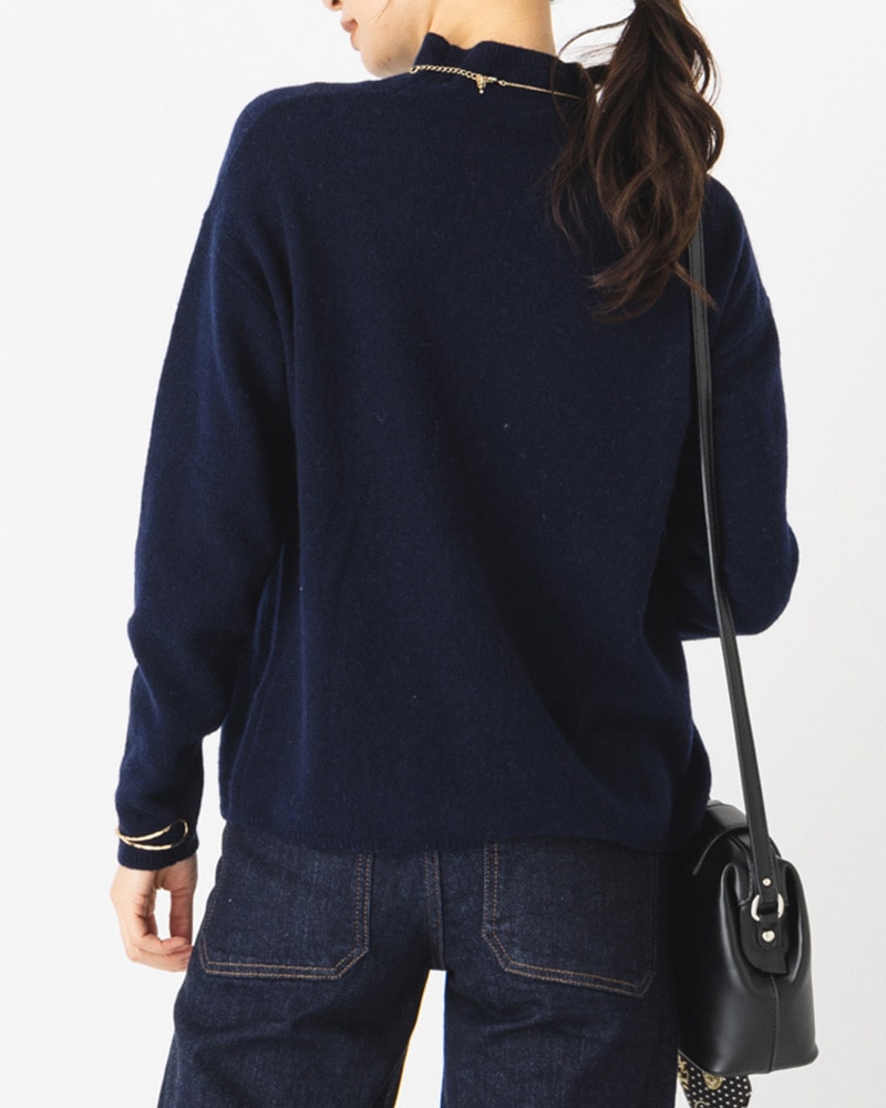 カシミヤ100％エアリーニットハイネックプルオーバー | TOPS | 元町