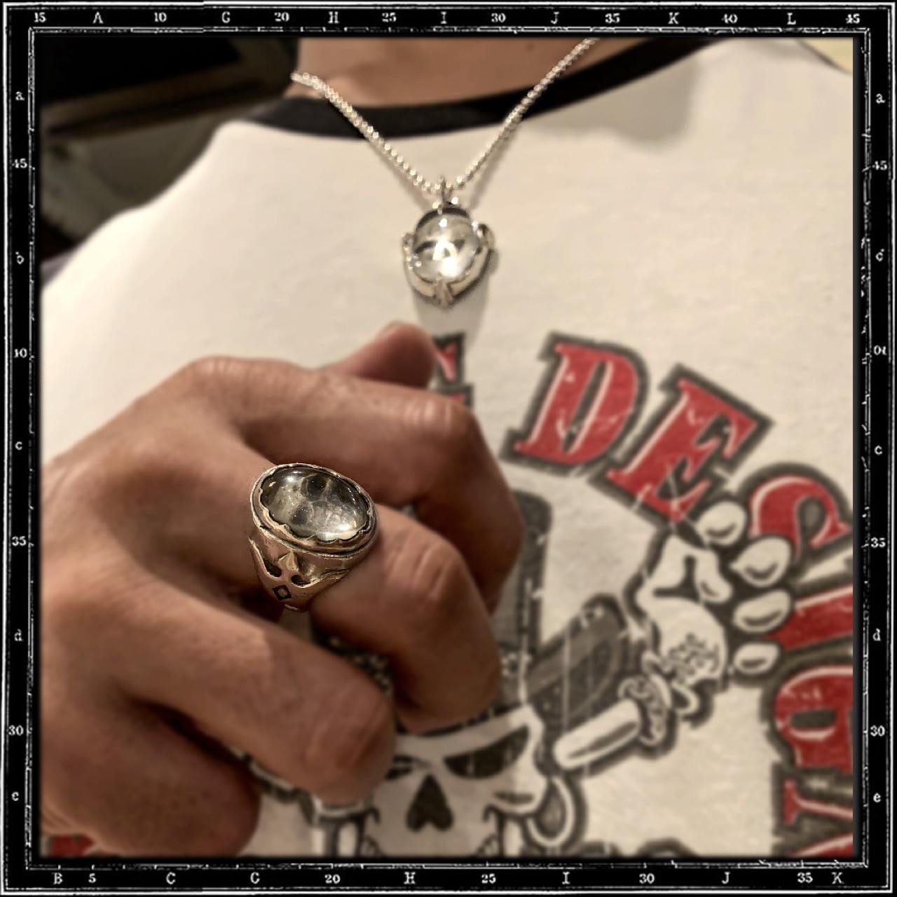 CRYSTAL SKULL RING - LARGE | クレイジーピッグ公式オンラインストア