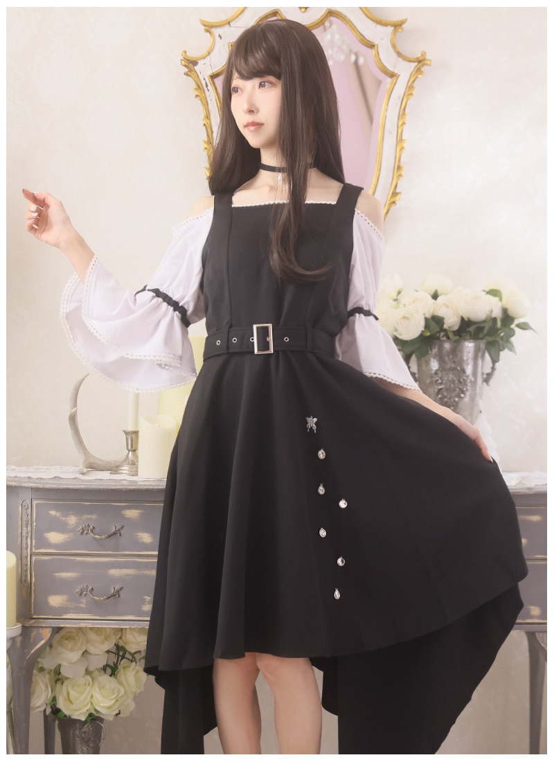 最短即日出荷】スクエアドレープの上品蝶々ワンピース＊Favorite