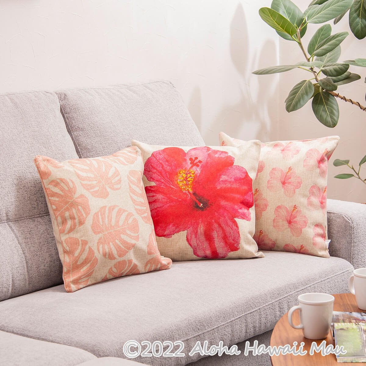 SoHa Living クッションカバー ピンク ハイビスカス柄 | アクセサリー
