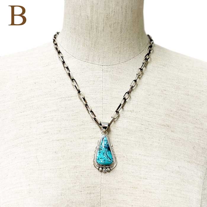 インディアンジュエリー ナバホ族 ターコイズ シルバー ペンダント