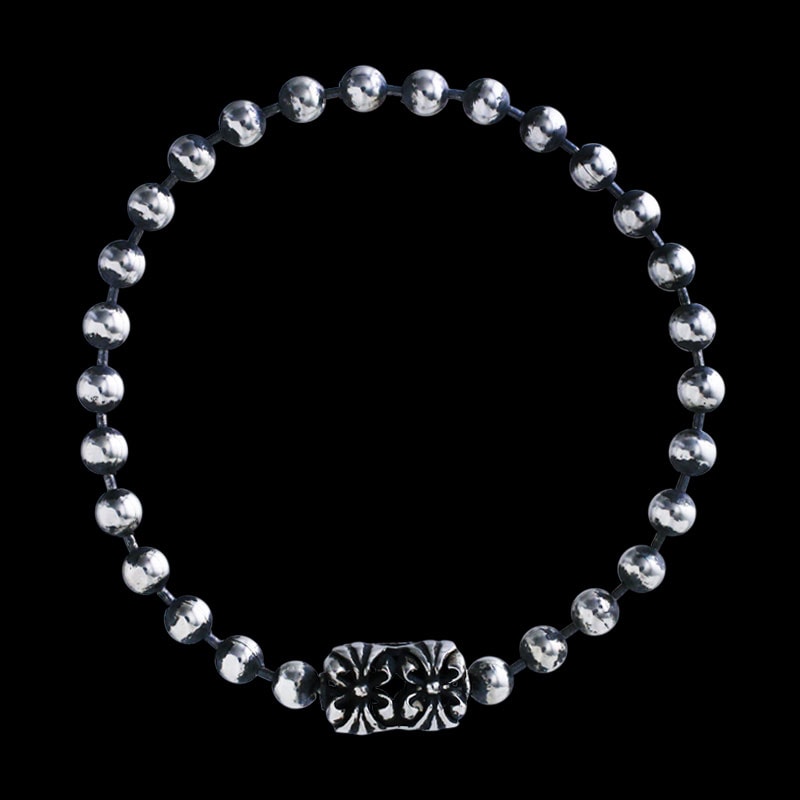 5mm ボール チェーン ブレスレット ウィズ クロム クロス コネクター