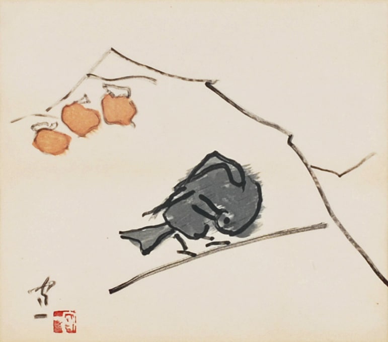 熊谷守一 「柿に烏」 | | アトリエ・ブランカ