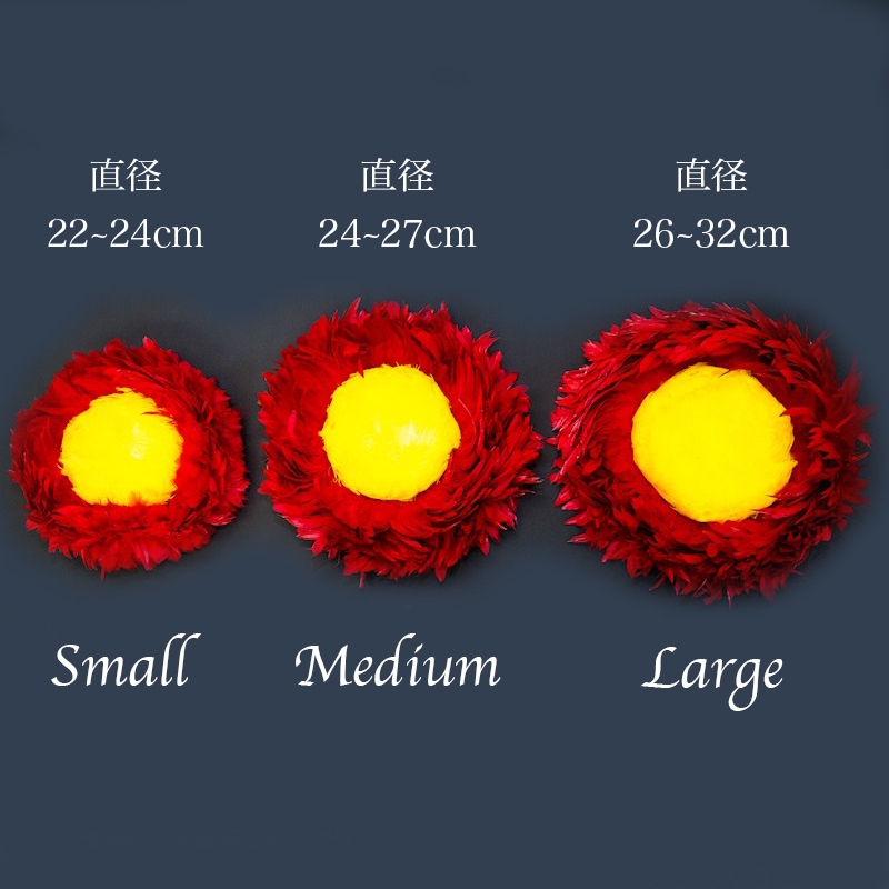 ウリウリ赤黄 2本セット Mサイズ（一体型）直径24~27cm 羽根の厚み10cm