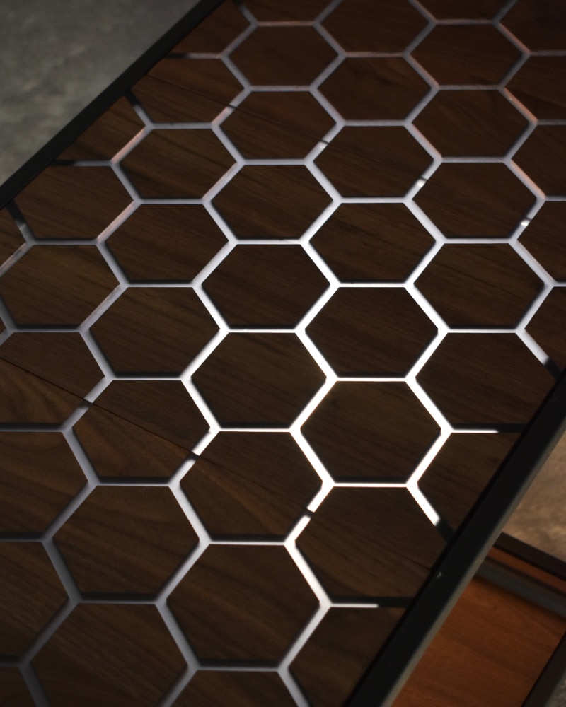 IGT天板 ハーフユニット ウォールナット＆レジン ハニカム BLACK