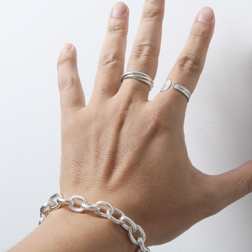 INTERIM インテリム タスコシルバー ミディアム チェーン ブレスレット