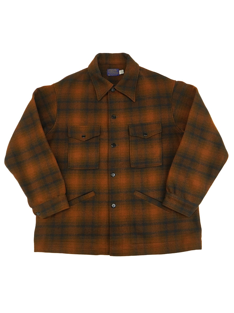 70's PENDLETON 茶黒チェック ウールジャケット 表記(XL) USA製