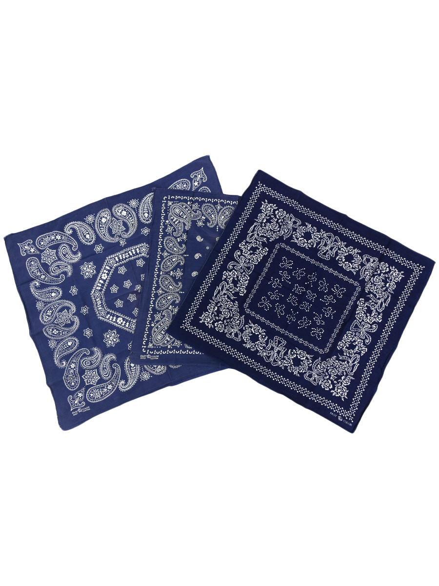 ビンテージ ALL COTTON バンダナ ネイビー 3枚セット | SOLD OUT