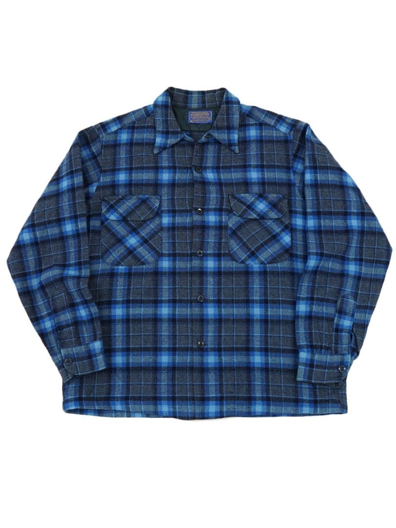 70's ペンドルトン ブルーベース 好配色チェック ボードシャツ 表記(M