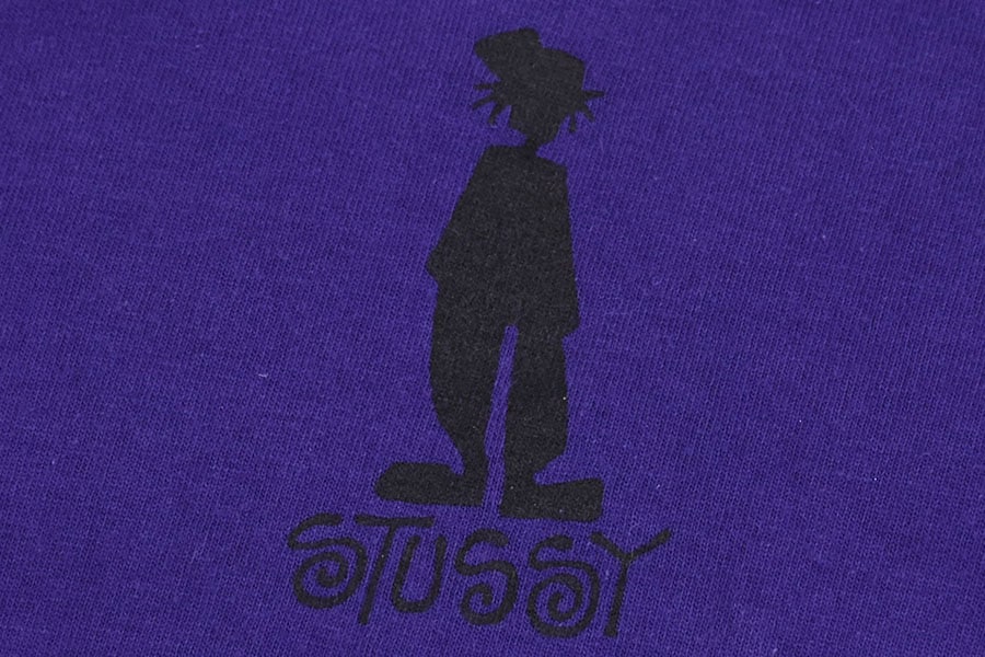 80's 黒タグ STUSSY ''シャドーマン'' ロングスリーブTシャツ パープル