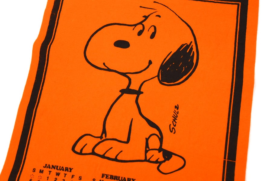70's スヌーピー ''1974'' フェルトペナント オレンジ DEAD | NEW ITEM