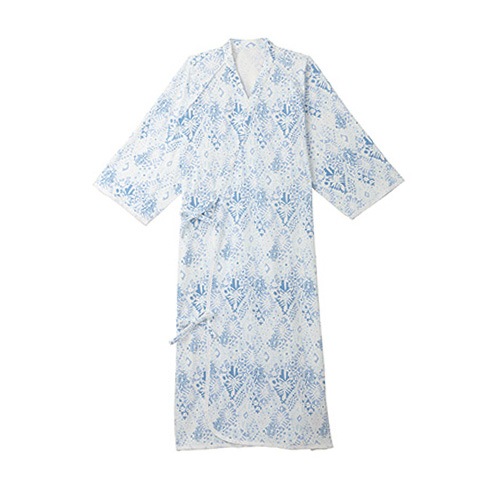 超売れ筋】ケアねまき （メリヤス） ファニーブルー S/M/L ｜ 介護衣類