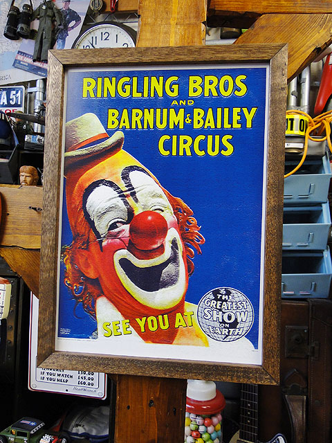 ポスターフレーム （クラウンサーカス） ポスター＆木製フレームの