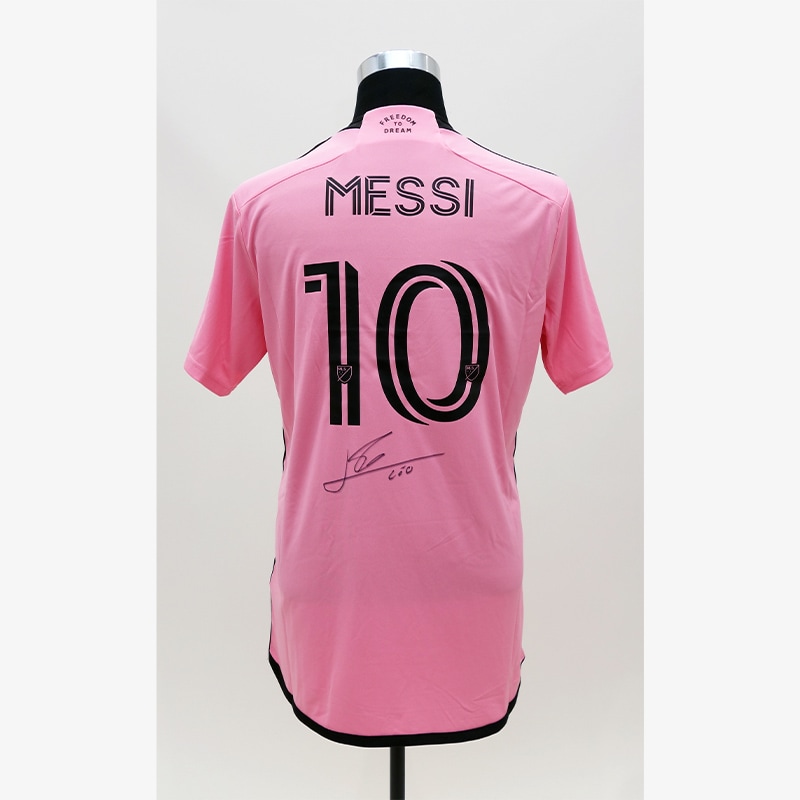 メッシ直筆サイン入りインテル・マイアミ24/25ホームユニフォーム