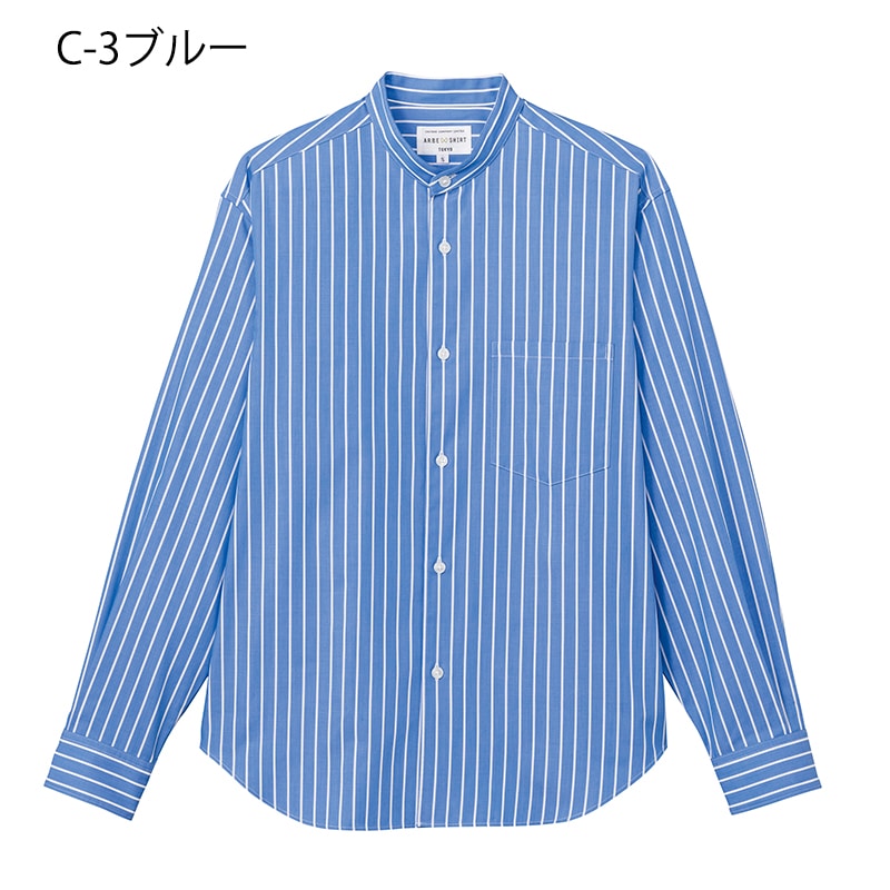 公式] アルベ スタンドカラーストライプシャツ EP9009