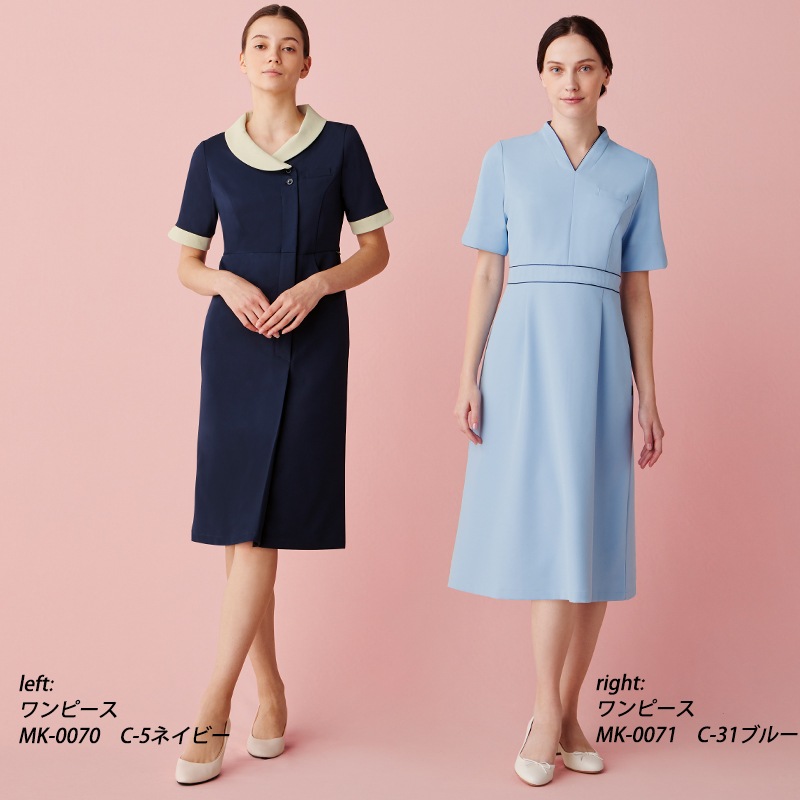 MICHEL KLEIN 丸襟膝下ワンピース MK0070