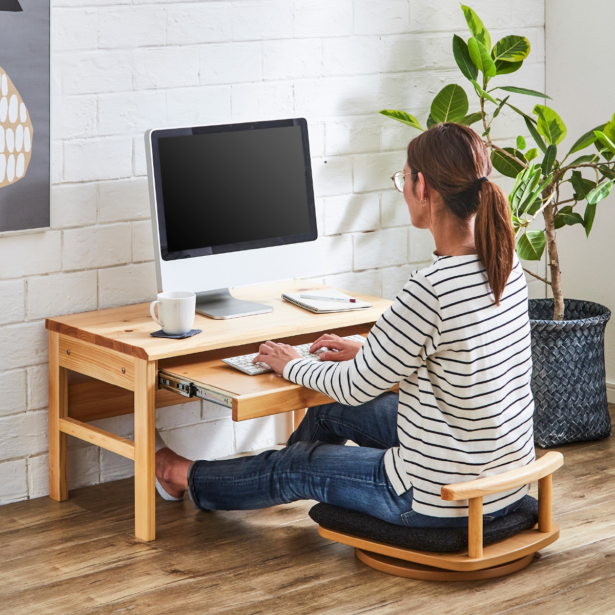 デスク 学習机 ひのき 天然木 LDD 80デスク HINOKI｜家具の通販tac