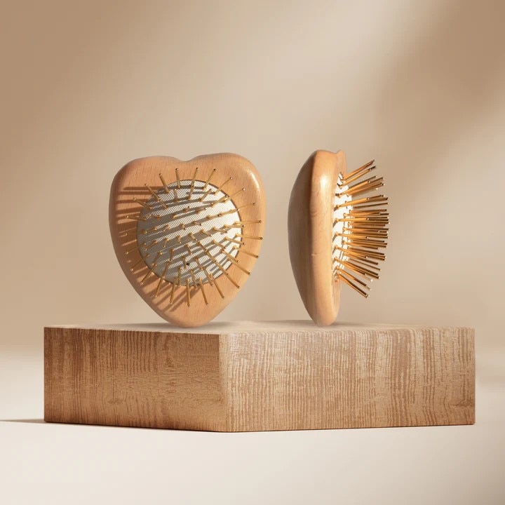 新品✨ FOX プレミアム FOX カッサウッドミニハート ヘアブラシ Snow Fox Skincare / プレミアム FOX カッサ ウッド ミニハート