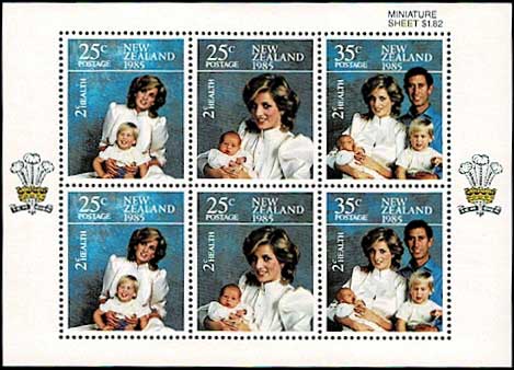 ニュージーランド発行 1985年 ダイアナ妃とチャールズ皇太子