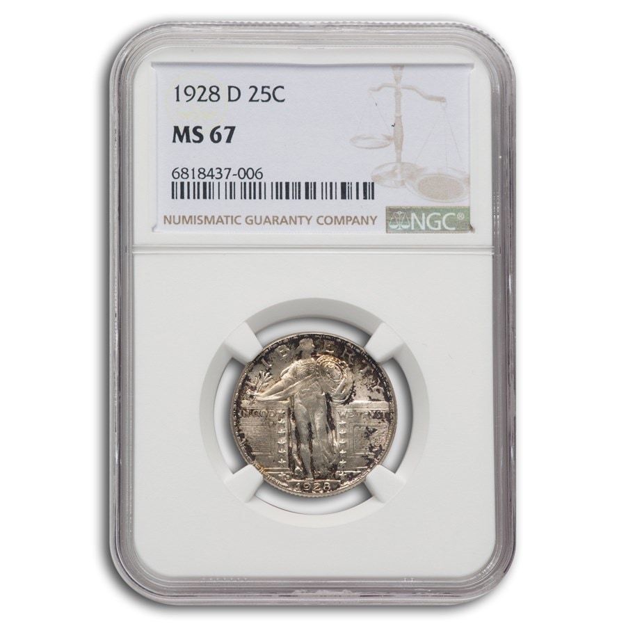 1928年 スタンディングリバティ クォーターダラー 銀貨 25セント