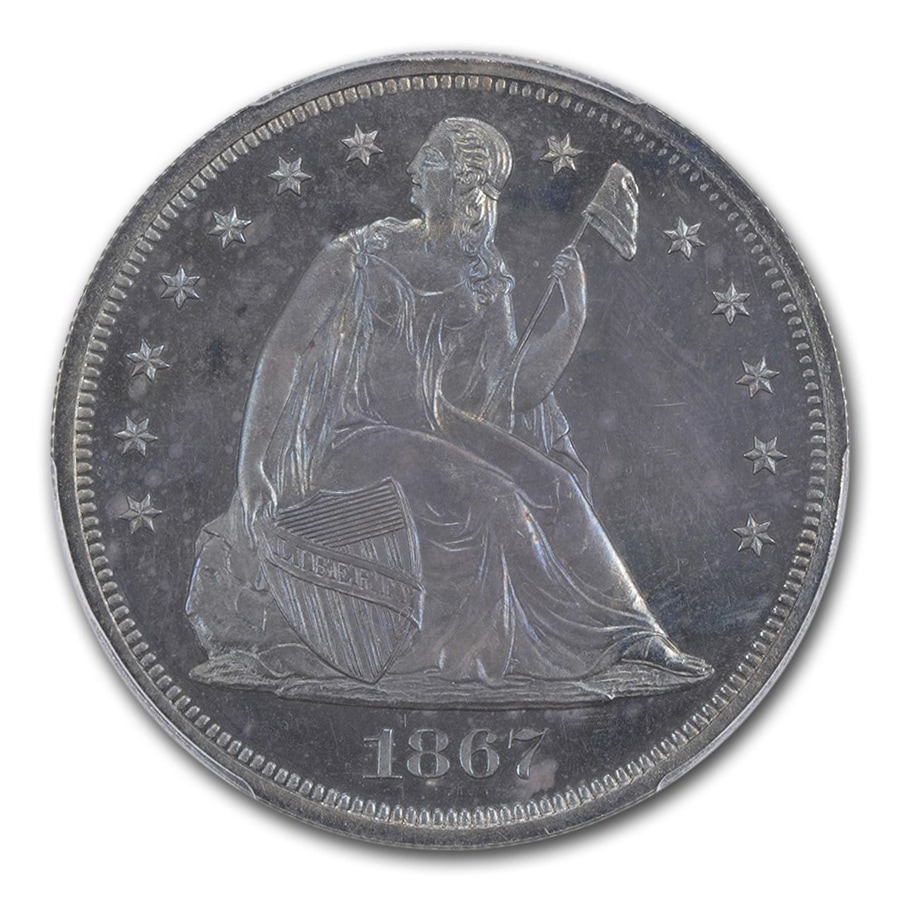 1867年 シーテッド リバティ ダラー 銀貨 1ドル シルバー 自由の女神