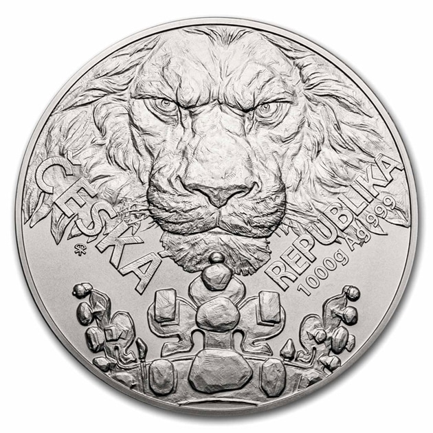 2023年 チェコ ライオン 銀貨 1kg 80ドル チェコ造幣局 ニウエ BUの
