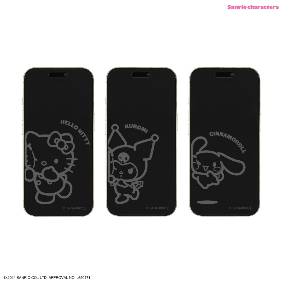サンリオキャラクターズ iPhone 16 Pro 対応 ガラススクリーン