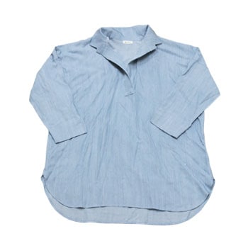 寸法図【NO.194】短冊あきの衿付きシャツブラウス [M便 0/1]の通販