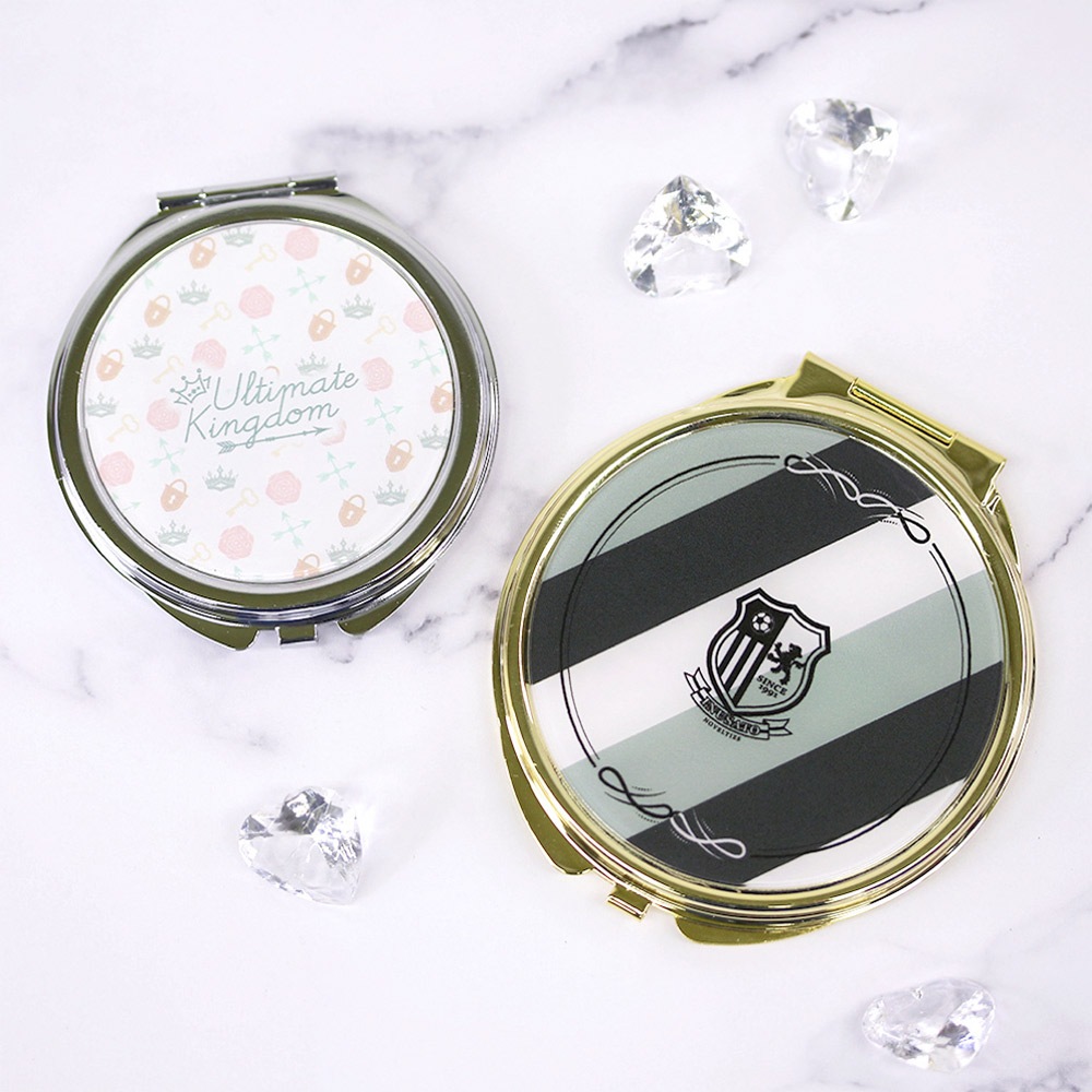 コンパクトミラー 落とし付き ハート型 65×71mm シルバー｜パーツ材料