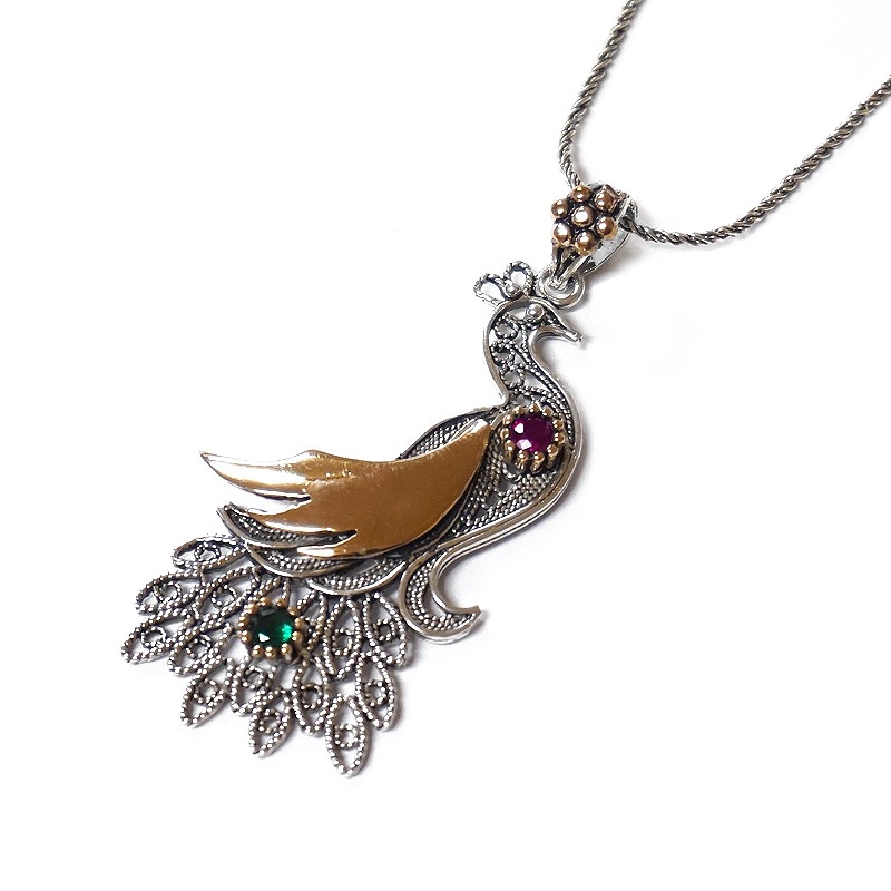 トルコ伝統の銀線細工 テルキャーリ ペンダント（チェーン付） SV-N