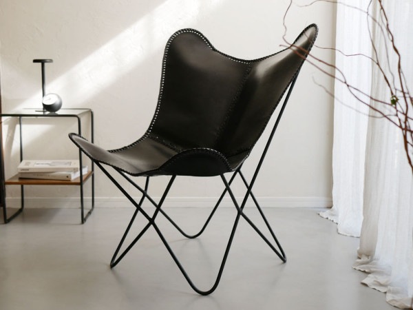 WRAPS/ラップス】アイアンレザーバタフライチェア 【メーカー直送