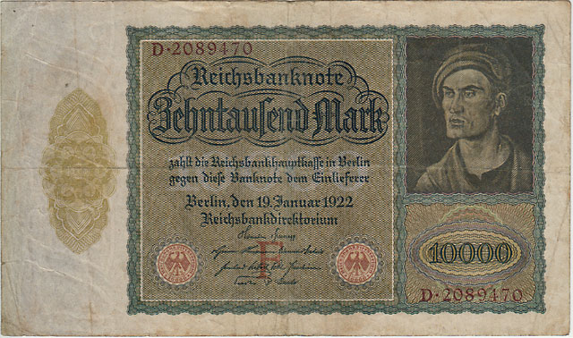 ドイツ （ワイマール共和国） 10,000マルク 1922 その1 VF | 世界の
