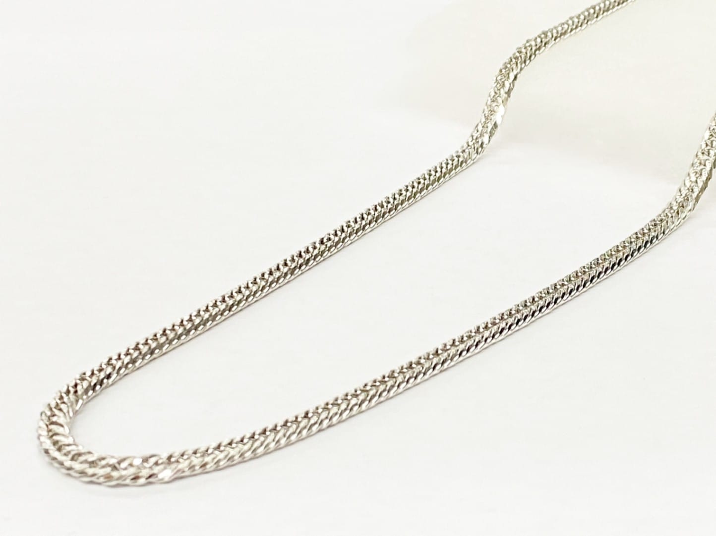 シルバー0.8Φトリプル喜平クロスローズカットネックレス 50cm