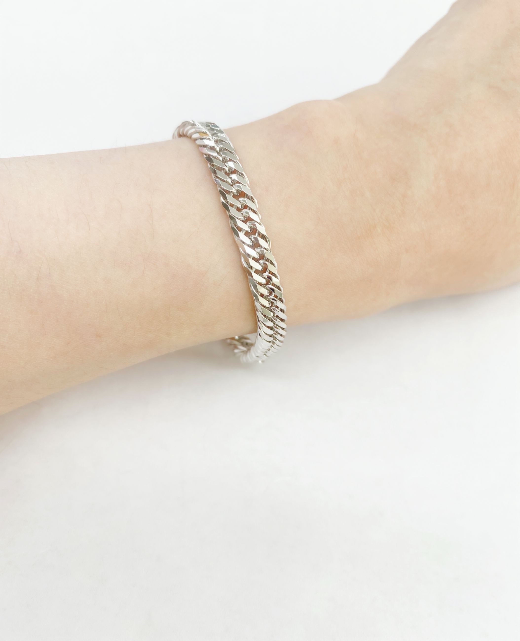 激安シルバー1.1Φ12面カットトリプル喜平ブレスレット 20cm