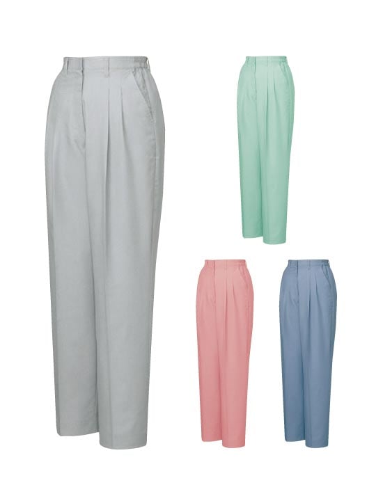 JICHODO】 45306 製品制電清涼レディースツータックパンツ(裏付) [春夏