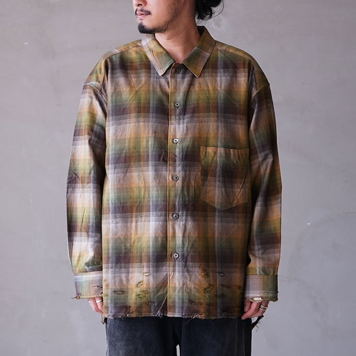 anc-sh39) / ANCELLM (アンセルム) / R/C CHECK CRASH LS SHIRT
