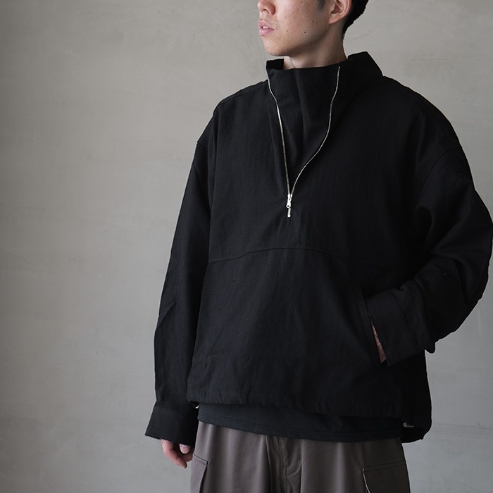 □(anc-sh72) / ANCELLM (アンセルム) / WOOL HALF ZIP PULL OVER